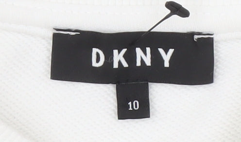 DKNY Women's White Pullover Sweatshirt Size 10
