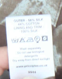 Principles Floral Silk Cotton A-Line Skirt, Size 10