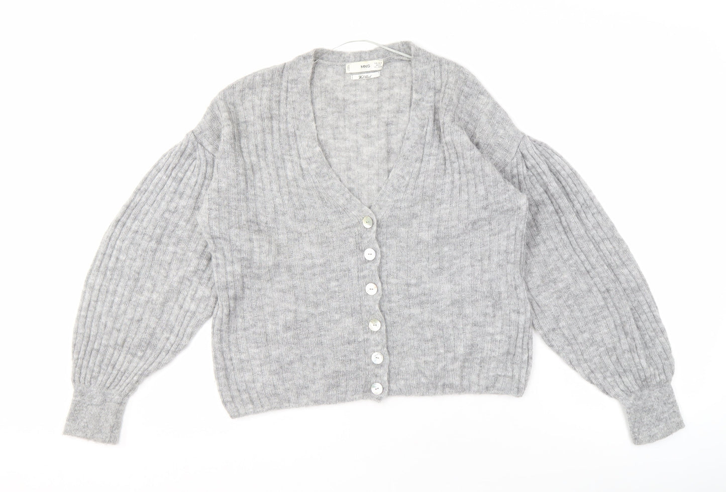 Womens UK Size M MNG Grey Cardigan Jumper