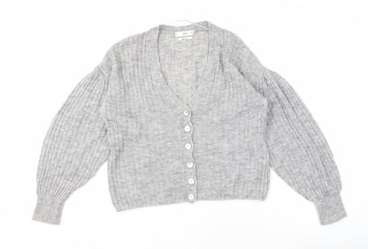 Womens UK Size M MNG Grey Cardigan Jumper