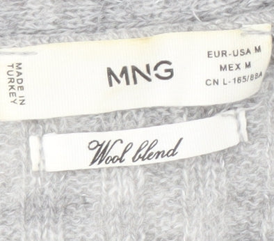 Womens UK Size M MNG Grey Cardigan Jumper