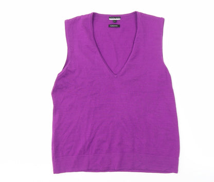 Austin Reed Men's Purple Wool V-Neck Vest L