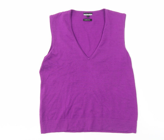 Austin Reed Men's Purple Wool V-Neck Vest L