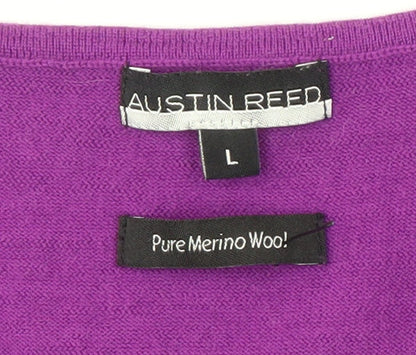 Austin Reed Men's Purple Wool V-Neck Vest L