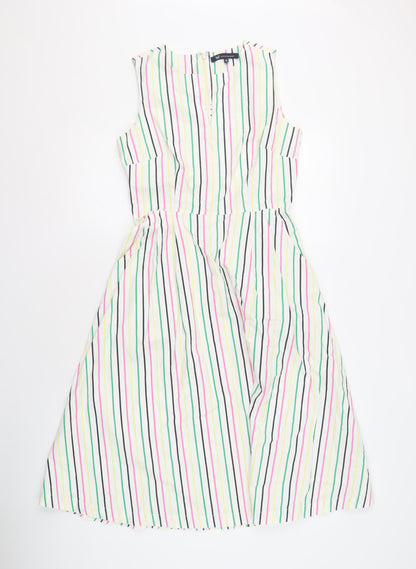 Crew Clothing Women's Multicoloured Striped Dress Size 8