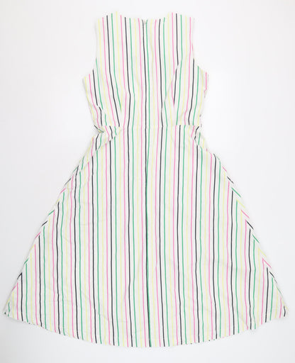 Crew Clothing Women's Multicoloured Striped Dress Size 8