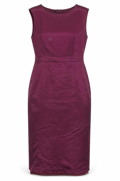 Front view of August Silk Women's Purple Formal Silk Dress, size 8