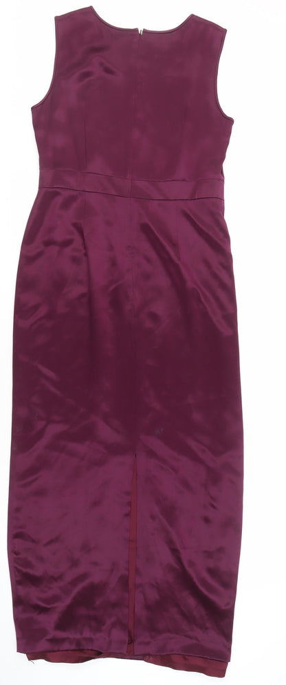 August Silk Women's Purple Formal Silk Dress, Size 8