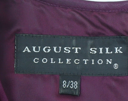 August Silk Women's Purple Formal Silk Dress, Size 8