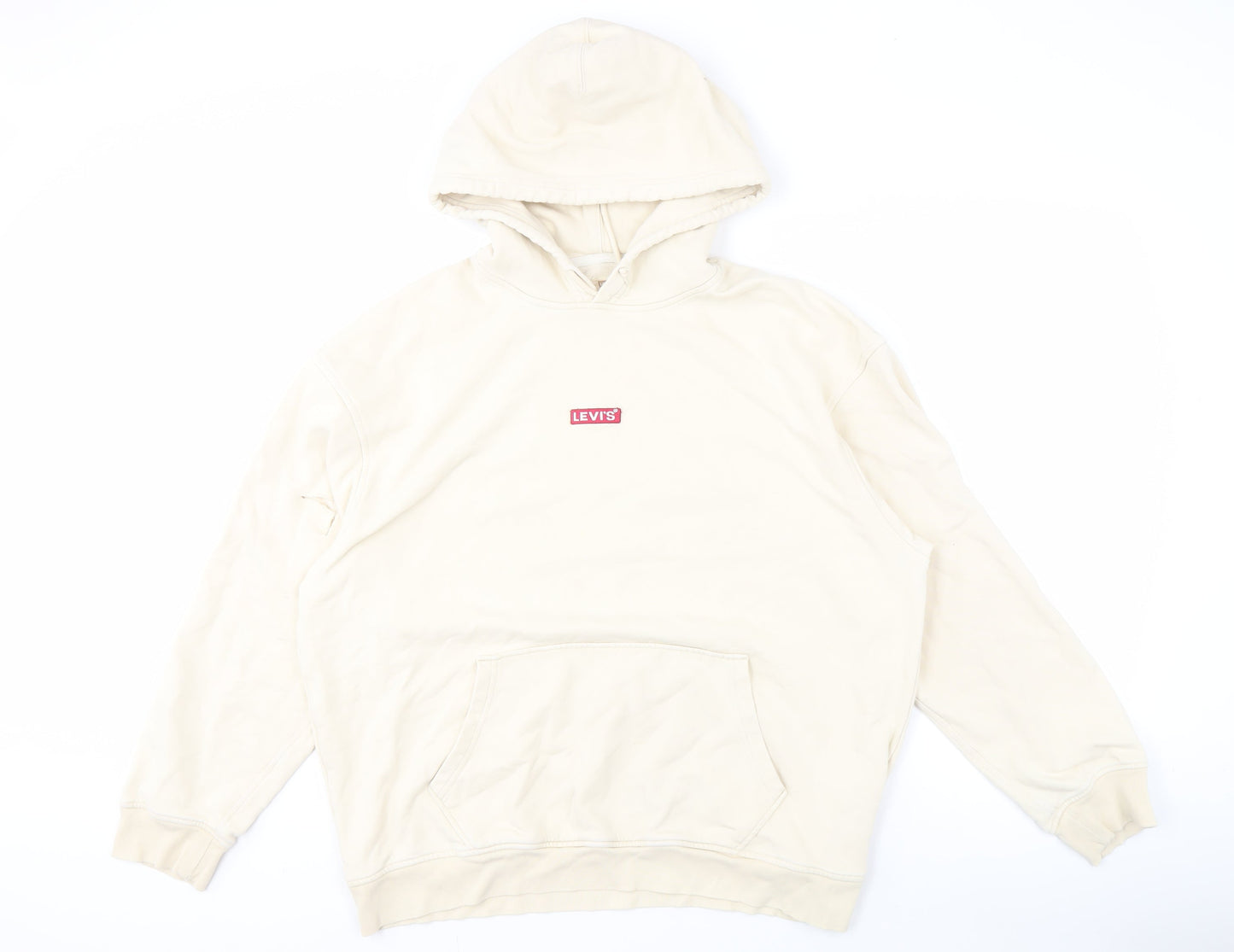 Mens UK Size L Levi's Beige Pullover Hoodie