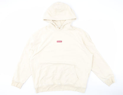 Mens UK Size L Levi's Beige Pullover Hoodie