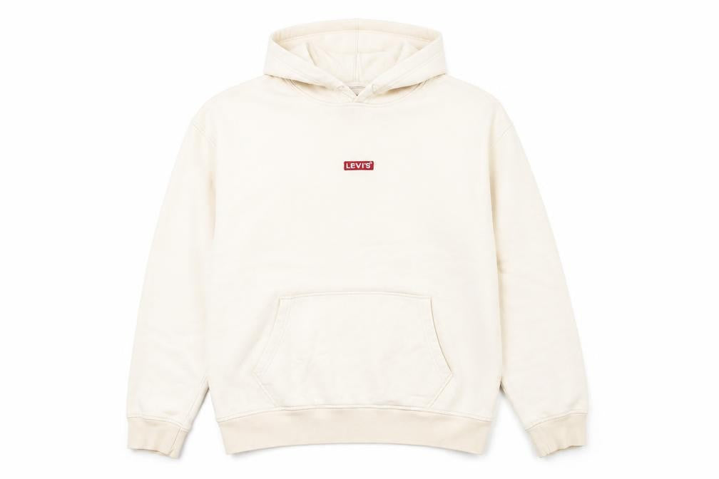 Mens UK Size L Levi's Beige Pullover Hoodie