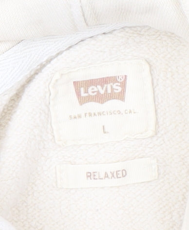 Mens UK Size L Levi's Beige Pullover Hoodie