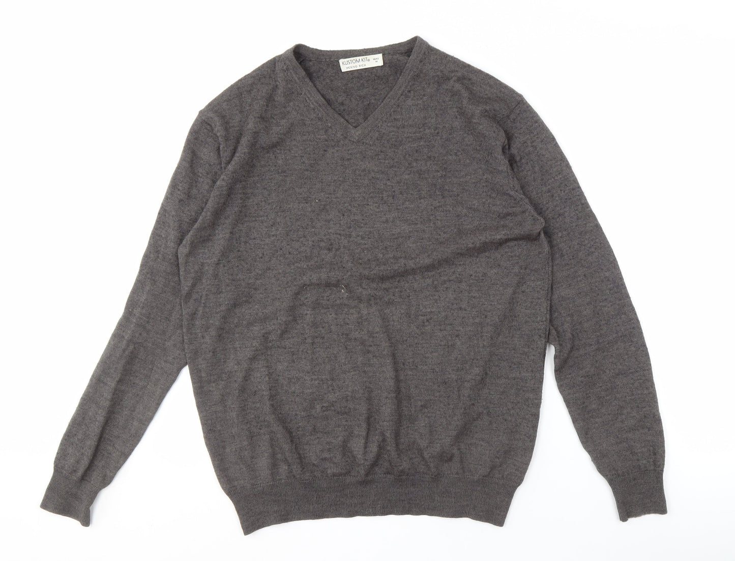 Kustom Kit Men's Grey V-Neck Pullover Jumper M