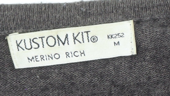 Kustom Kit Men's Grey V-Neck Pullover Jumper M