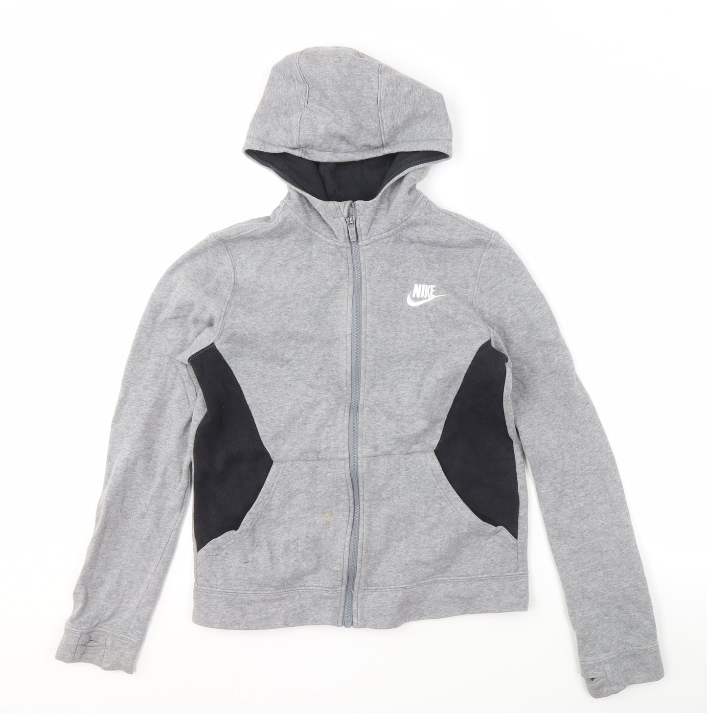 Nike Boys Grey Hoodie L Full Zip Colourblock