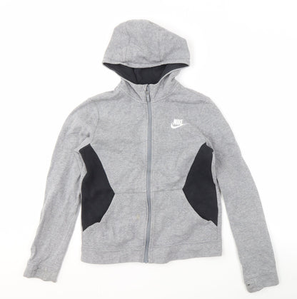 Nike Boys Grey Hoodie L Full Zip Colourblock