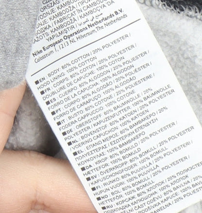 Nike Boys Grey Hoodie L Full Zip Colourblock