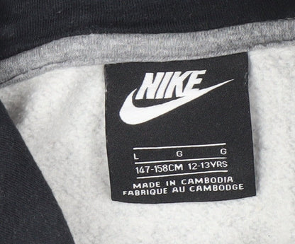 Nike Boys Grey Hoodie L Full Zip Colourblock