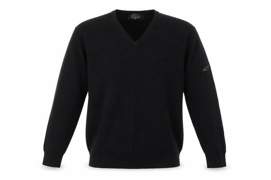 Greg Norman Men's Black V-Neck Wool Jumper M
