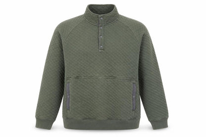 Mens UK Size XL Lands' End Green Henley Sweatshirt