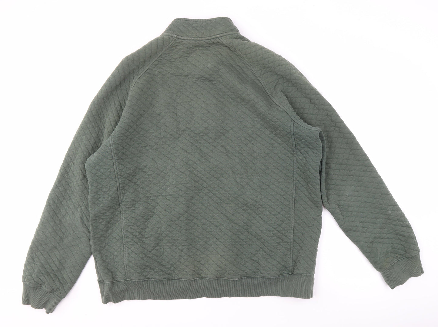 Mens UK Size XL Lands' End Green Henley Sweatshirt