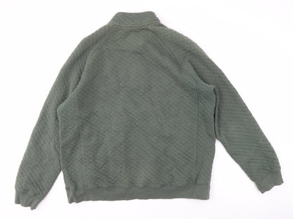 Mens UK Size XL Lands' End Green Henley Sweatshirt