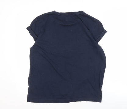 Jack Wills Women's Blue Cotton T-Shirt, Size 12, Casual Wear