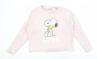 Marks and Spencer Girls Pink Graphic Cotton Sweatshirt, Size 12-13