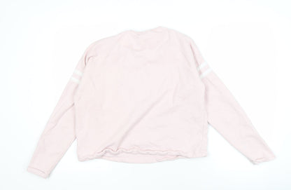 Marks and Spencer Girls Pink Graphic Cotton Sweatshirt, Size 12-13