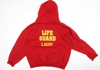 No Worries Red Hoodie, Unisex M, Pullover, Casual Style