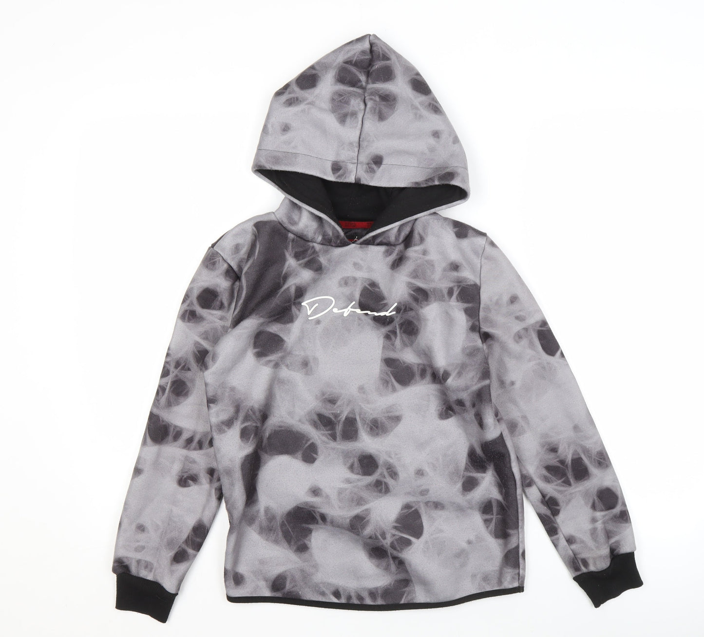 DFND Boys Grey Pullover Hoodie with Logo, Long Sleeve, 11-12 Yrs