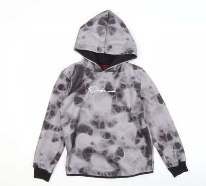 DFND Boys Grey Pullover Hoodie with Logo, Long Sleeve, 11-12 Yrs