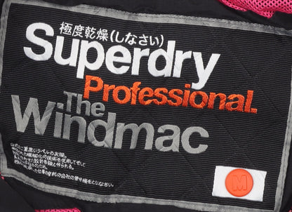 Womens UK Size M Superdry Black Windbreaker Coat