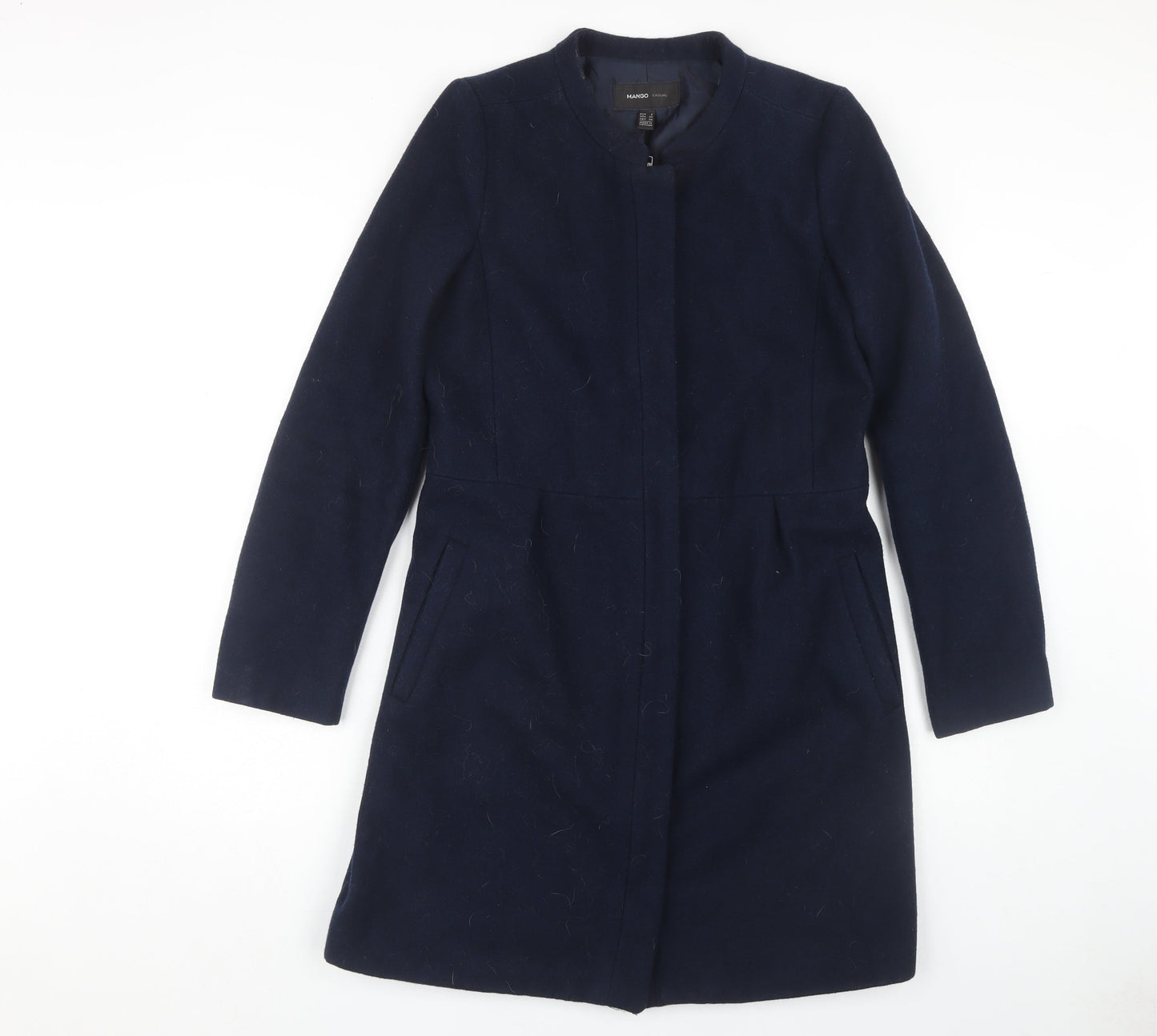 Womens UK Size S Mango Blue Overcoat