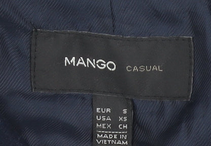 Womens UK Size S Mango Blue Overcoat