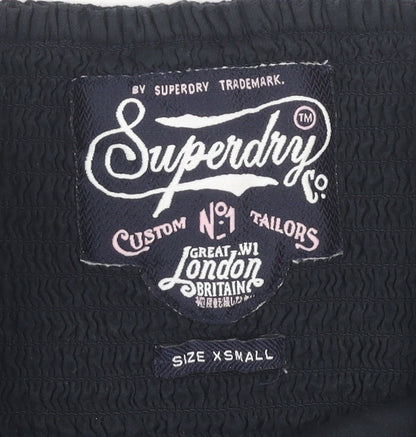 Superdry Women's Black Strapless Polka Dot Dress XS