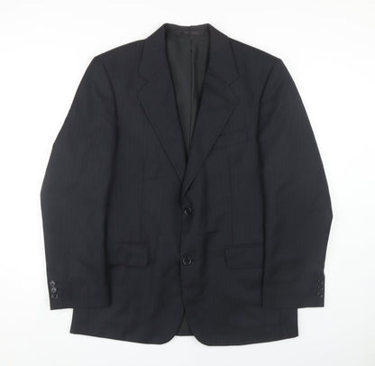 UTC Men's Black Striped Blazer - Size 38R Formal Jacket