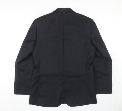 UTC Men's Black Striped Blazer - Size 38R Formal Jacket