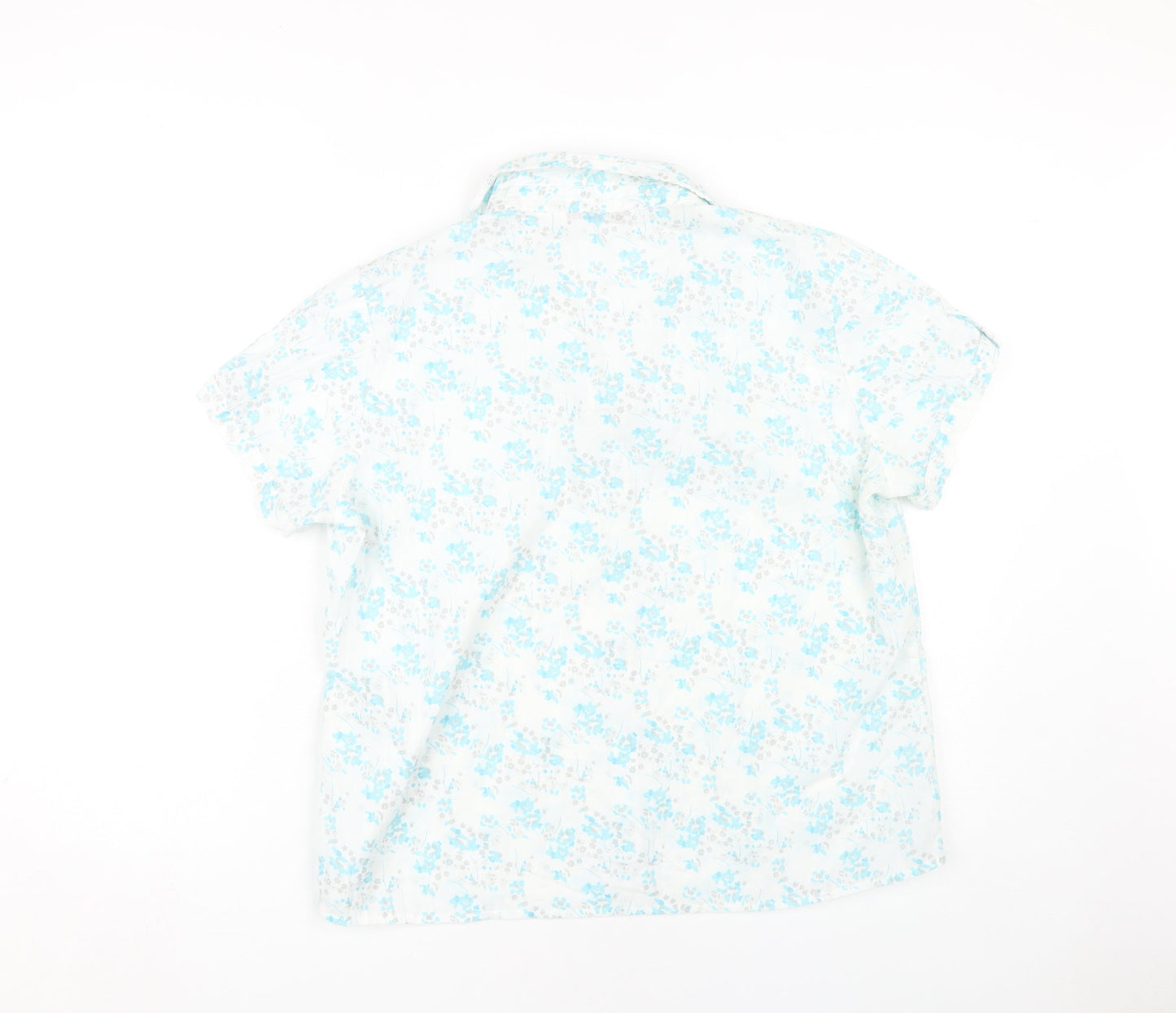 EWM Women's Blue Floral Button-Up Shirt Size 16