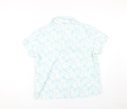 EWM Women's Blue Floral Button-Up Shirt Size 16