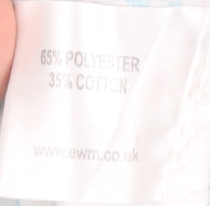 EWM Women's Blue Floral Button-Up Shirt Size 16