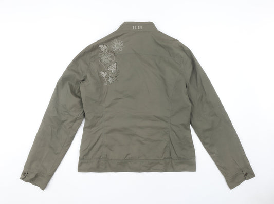 Elle Women's Green Embroidered Jacket XL Casual