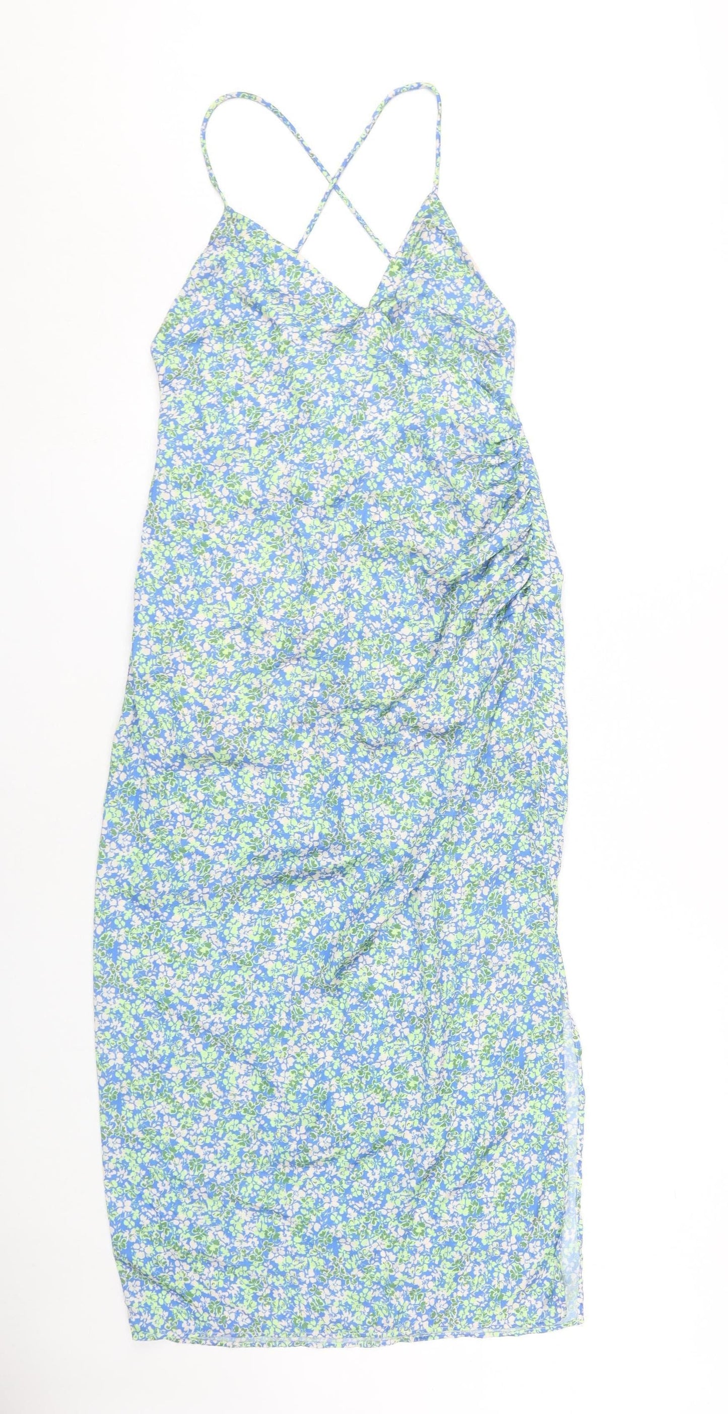 Pull&Bear Women's Multicoloured Floral Slip Dress Size 12