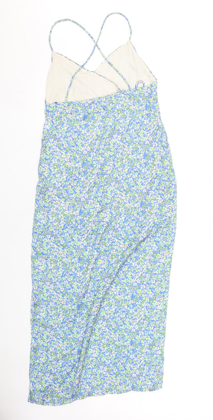 Pull&Bear Women's Multicoloured Floral Slip Dress Size 12