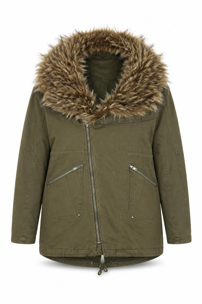 Womens UK Size 10 SoulCal & Co Green Parka Coat