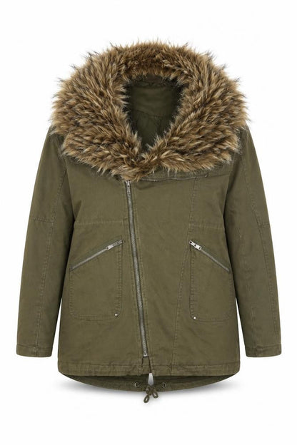 Womens UK Size 10 SoulCal & Co Green Parka Coat