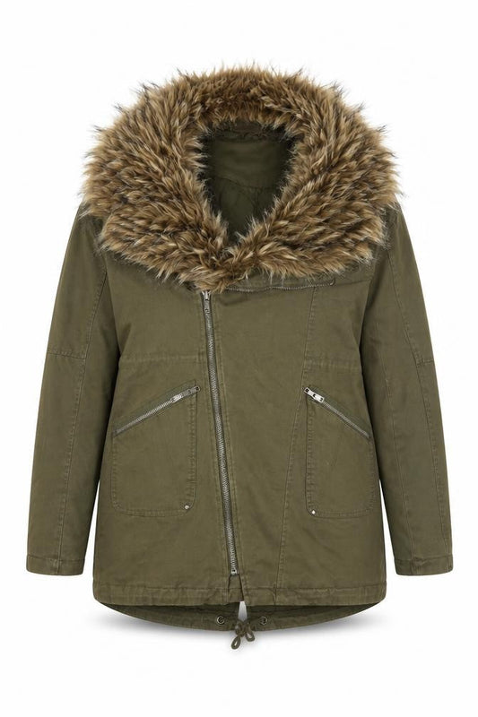 Womens UK Size 10 SoulCal & Co Green Parka Coat