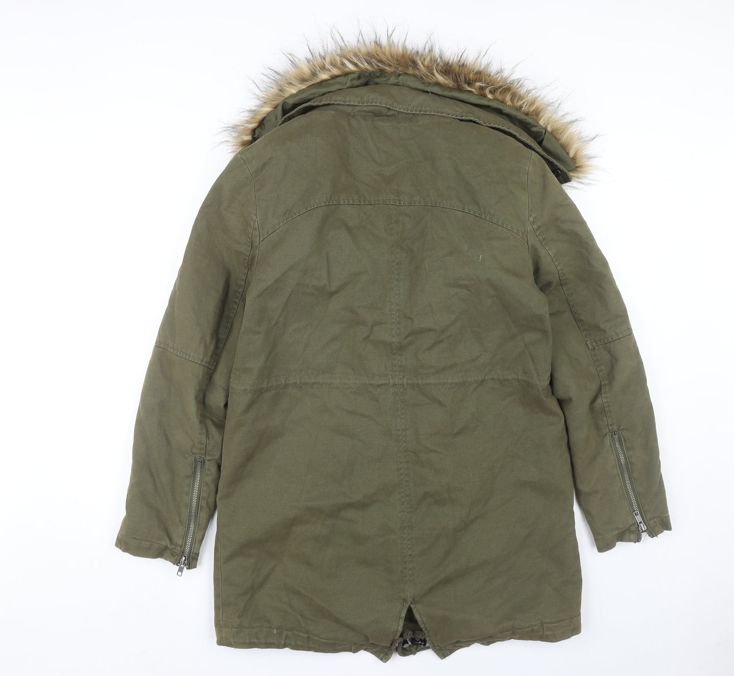 Womens UK Size 10 SoulCal & Co Green Parka Coat