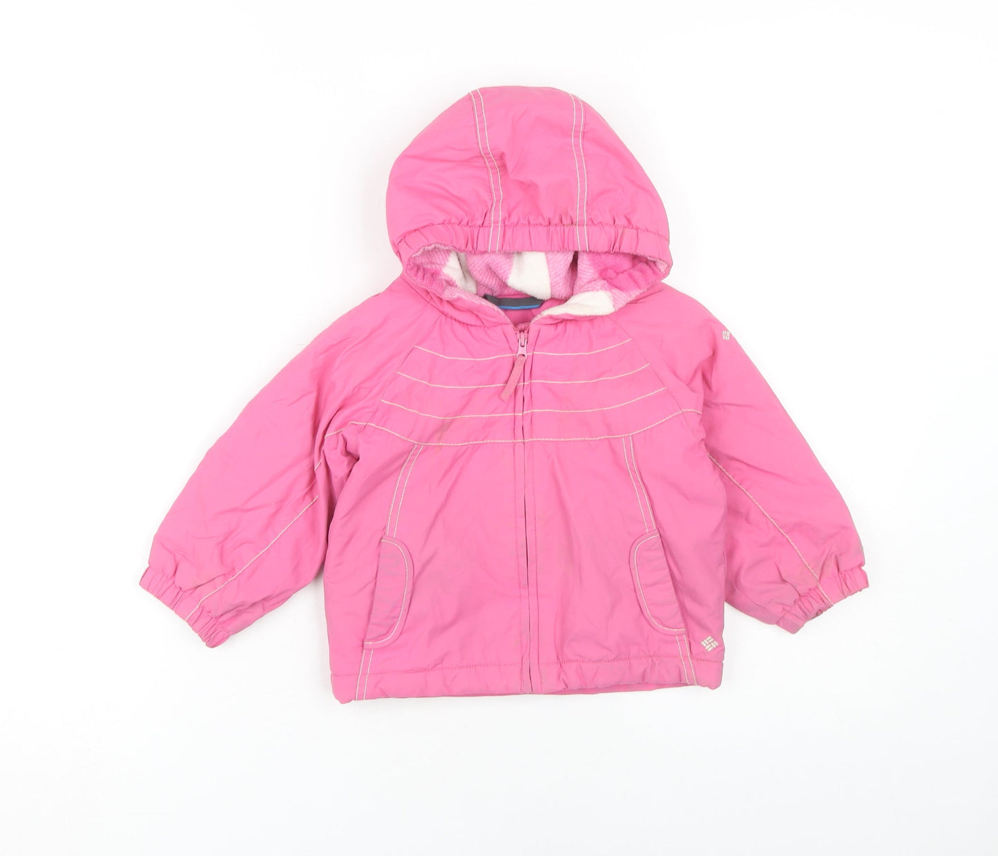 Columbia Girls Pink Puffer Jacket, Size 2 Years, Hooded